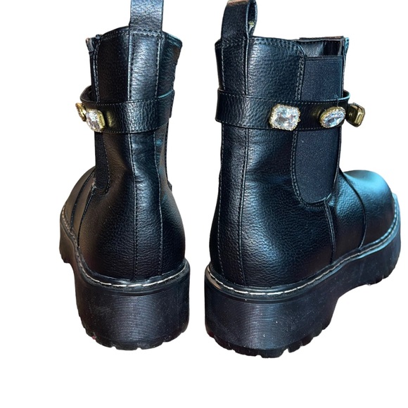 UnionBay Women’s Kelsie Boot Black With Gems Size 10 2” Platform Heel EUC - Picture 7 of 7